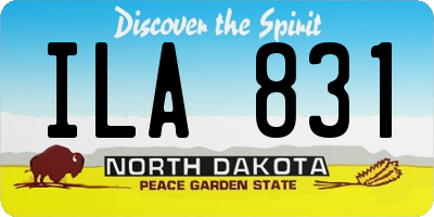 ND license plate ILA831