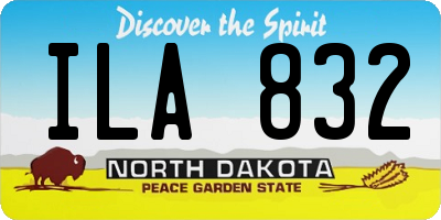 ND license plate ILA832