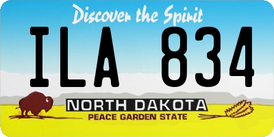 ND license plate ILA834