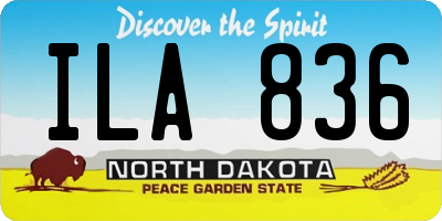 ND license plate ILA836