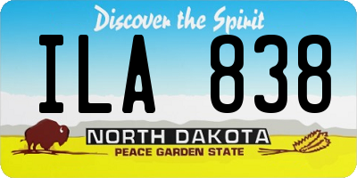 ND license plate ILA838