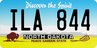 ND license plate ILA844
