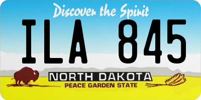 ND license plate ILA845