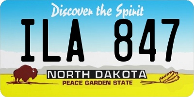 ND license plate ILA847