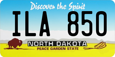 ND license plate ILA850