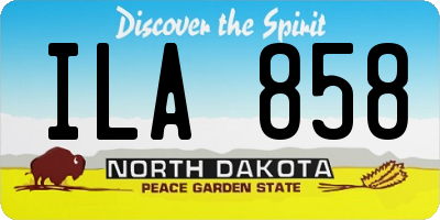 ND license plate ILA858