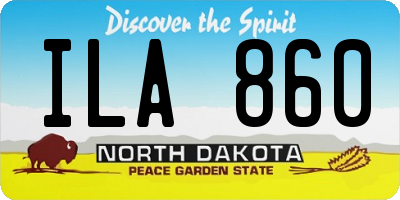 ND license plate ILA860