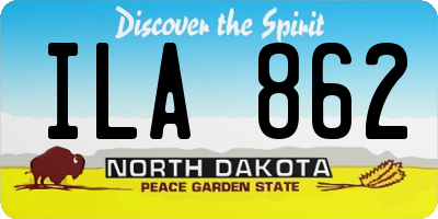 ND license plate ILA862