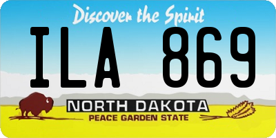 ND license plate ILA869