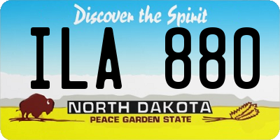 ND license plate ILA880