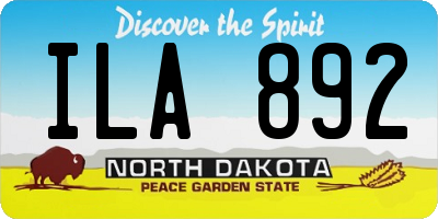 ND license plate ILA892