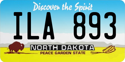 ND license plate ILA893