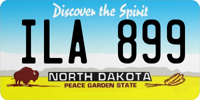 ND license plate ILA899