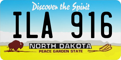 ND license plate ILA916