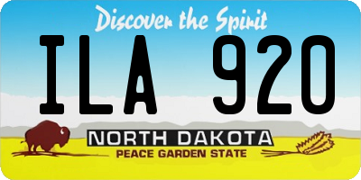 ND license plate ILA920