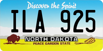 ND license plate ILA925