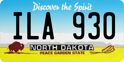 ND license plate ILA930