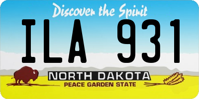 ND license plate ILA931