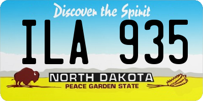 ND license plate ILA935