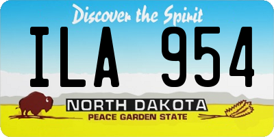 ND license plate ILA954
