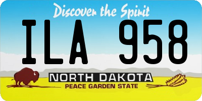 ND license plate ILA958