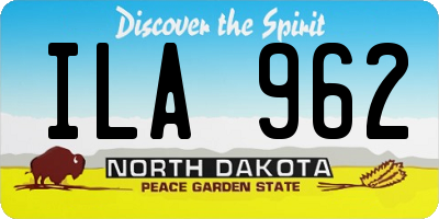 ND license plate ILA962