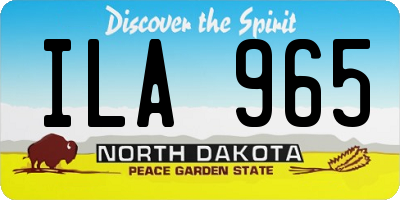 ND license plate ILA965