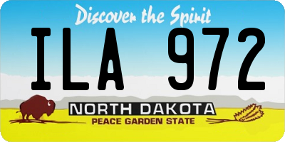 ND license plate ILA972