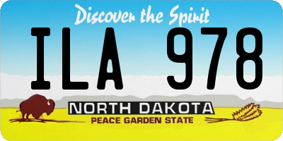 ND license plate ILA978