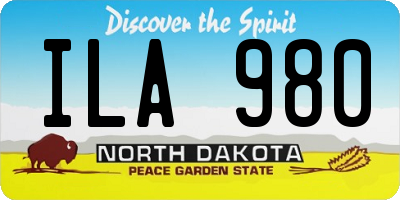 ND license plate ILA980