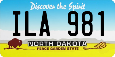 ND license plate ILA981