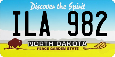 ND license plate ILA982