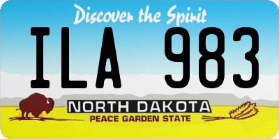 ND license plate ILA983