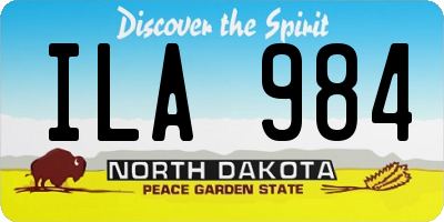 ND license plate ILA984