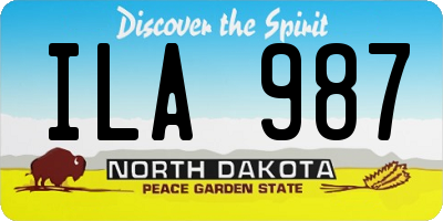 ND license plate ILA987