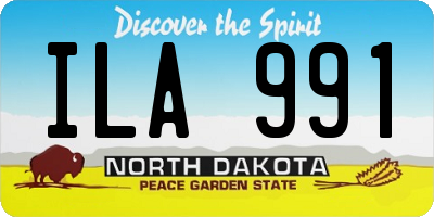 ND license plate ILA991