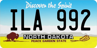 ND license plate ILA992