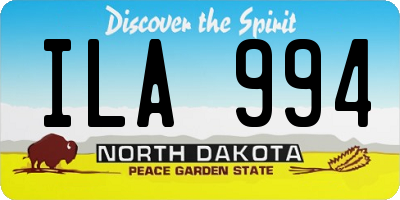 ND license plate ILA994