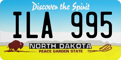 ND license plate ILA995