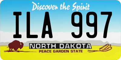 ND license plate ILA997