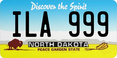 ND license plate ILA999