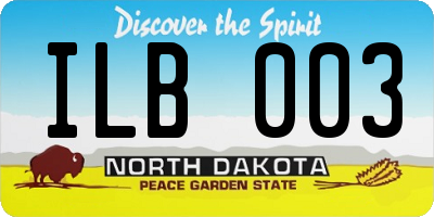 ND license plate ILB003