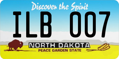 ND license plate ILB007