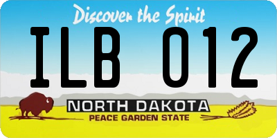 ND license plate ILB012