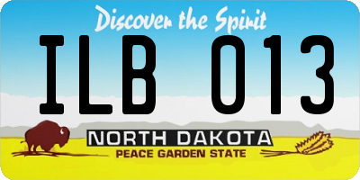 ND license plate ILB013