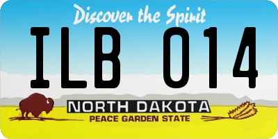 ND license plate ILB014