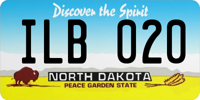 ND license plate ILB020