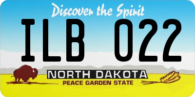 ND license plate ILB022