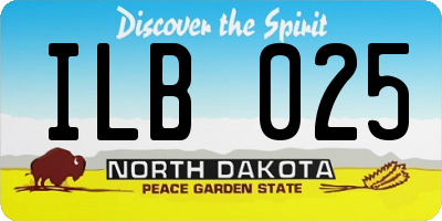 ND license plate ILB025