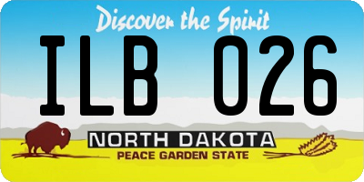 ND license plate ILB026